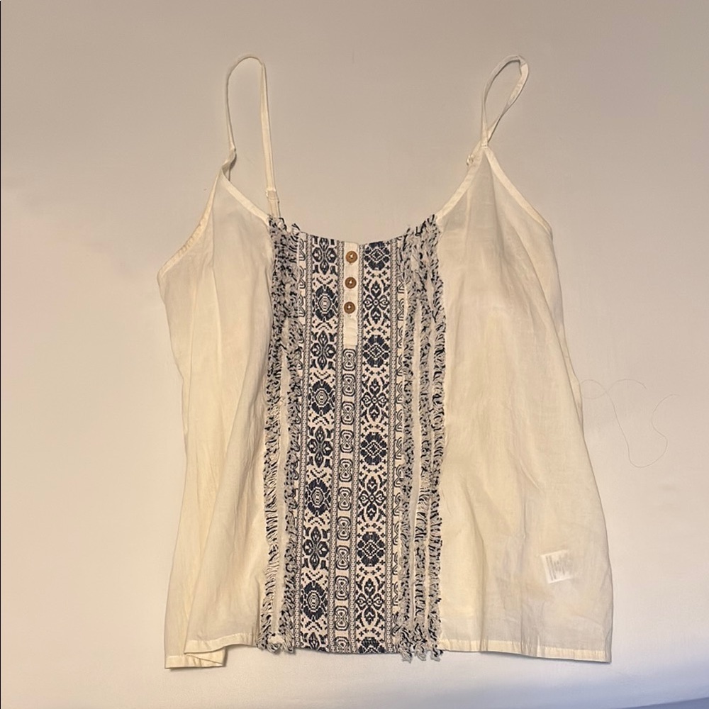 White Crow Cream Fitted Buttoned Camisole